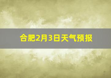 合肥2月3日天气预报