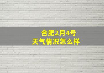 合肥2月4号天气情况怎么样