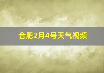 合肥2月4号天气视频