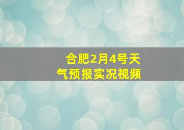 合肥2月4号天气预报实况视频