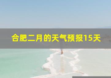 合肥二月的天气预报15天