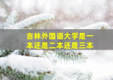 吉林外国语大学是一本还是二本还是三本