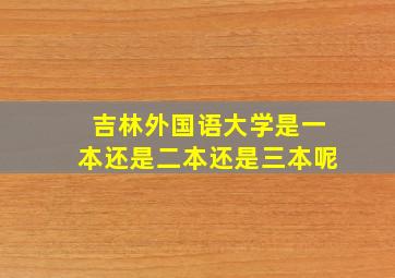 吉林外国语大学是一本还是二本还是三本呢