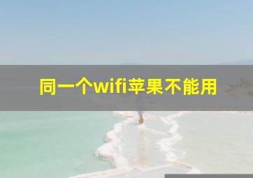 同一个wifi苹果不能用