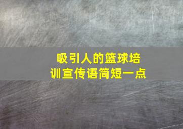 吸引人的篮球培训宣传语简短一点