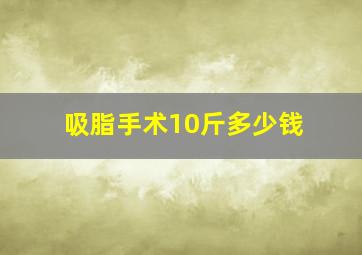 吸脂手术10斤多少钱