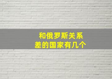 和俄罗斯关系差的国家有几个