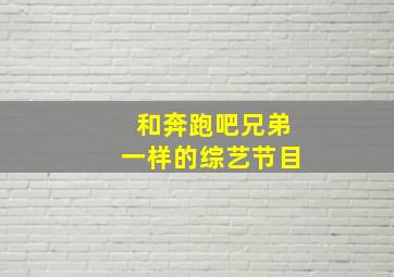 和奔跑吧兄弟一样的综艺节目