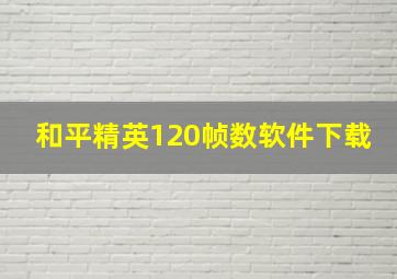 和平精英120帧数软件下载