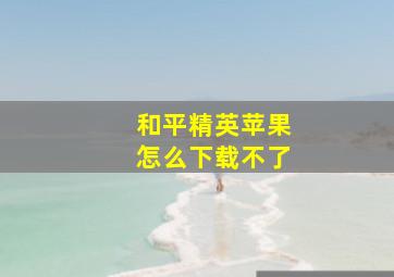 和平精英苹果怎么下载不了