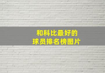 和科比最好的球员排名榜图片