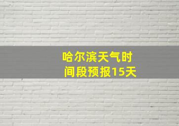 哈尔滨天气时间段预报15天