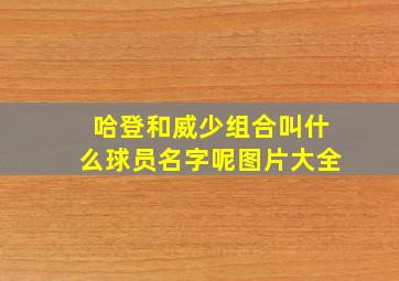 哈登和威少组合叫什么球员名字呢图片大全