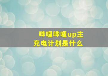 哔哩哔哩up主充电计划是什么