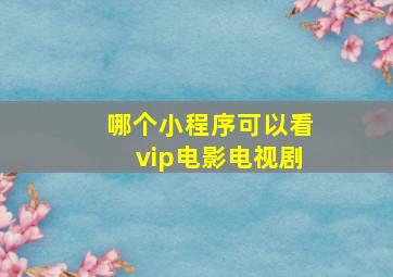 哪个小程序可以看vip电影电视剧