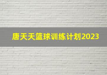 唐天天篮球训练计划2023