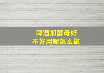 啤酒加酵母好不好用呢怎么做