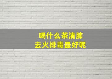 喝什么茶清肺去火排毒最好呢