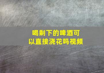 喝剩下的啤酒可以直接浇花吗视频