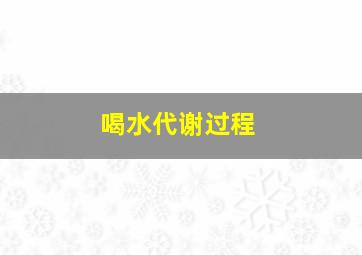 喝水代谢过程