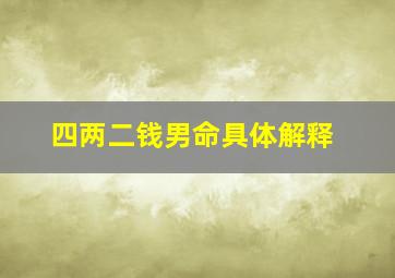 四两二钱男命具体解释