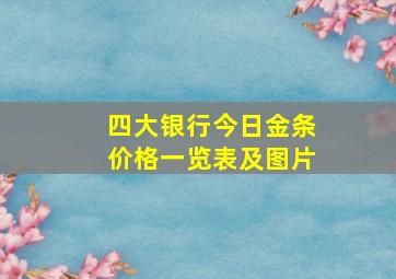 四大银行今日金条价格一览表及图片