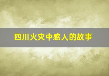 四川火灾中感人的故事