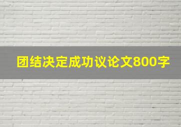 团结决定成功议论文800字