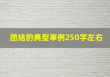 团结的典型事例250字左右