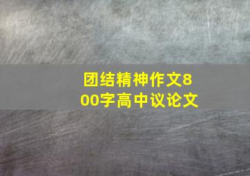 团结精神作文800字高中议论文