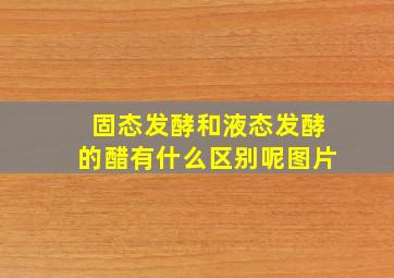 固态发酵和液态发酵的醋有什么区别呢图片