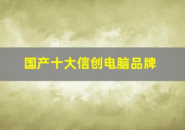 国产十大信创电脑品牌