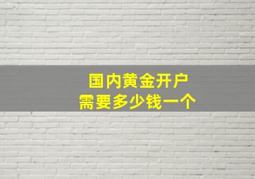 国内黄金开户需要多少钱一个