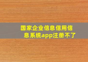 国家企业信息信用信息系统app注册不了