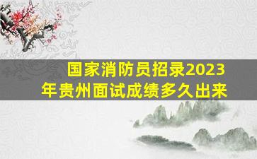 国家消防员招录2023年贵州面试成绩多久出来