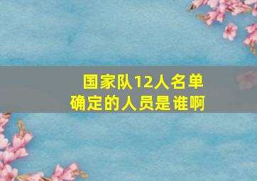 国家队12人名单确定的人员是谁啊