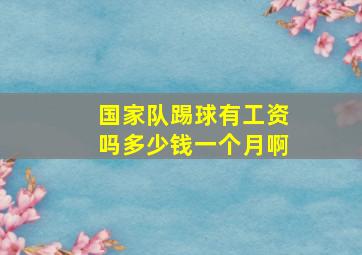 国家队踢球有工资吗多少钱一个月啊