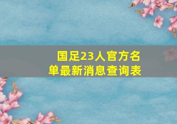 国足23人官方名单最新消息查询表