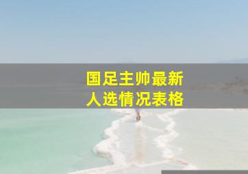 国足主帅最新人选情况表格