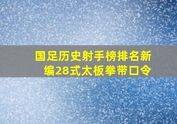 国足历史射手榜排名新编28式太板拳带口令