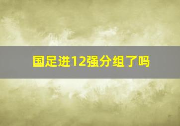 国足进12强分组了吗