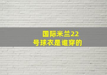 国际米兰22号球衣是谁穿的