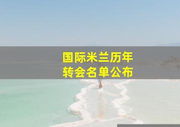 国际米兰历年转会名单公布