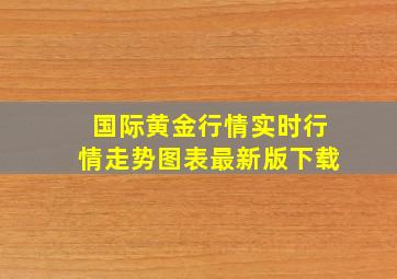 国际黄金行情实时行情走势图表最新版下载