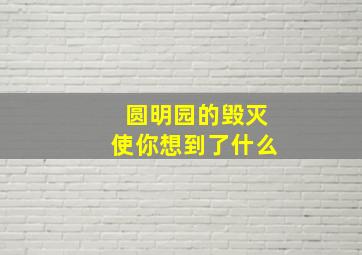 圆明园的毁灭使你想到了什么