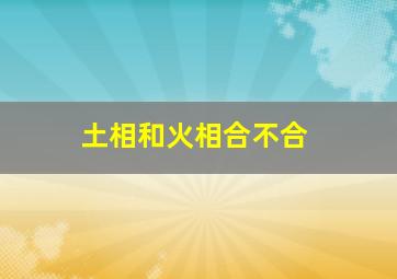 土相和火相合不合