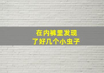 在内裤里发现了好几个小虫子