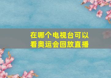 在哪个电视台可以看奥运会回放直播