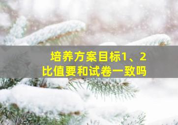 培养方案目标1、2比值要和试卷一致吗