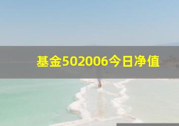 基金502006今日净值